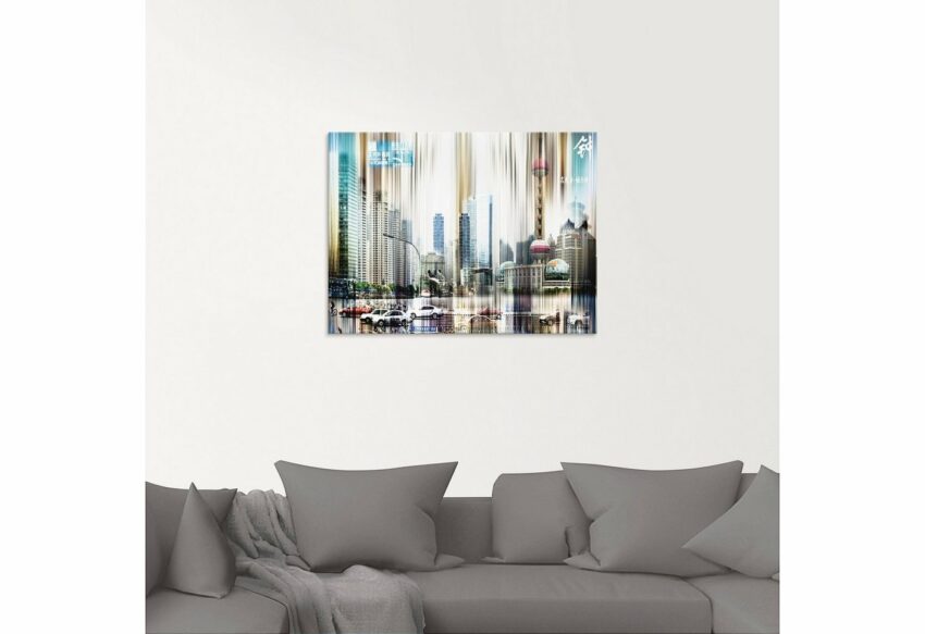 Artland Glasbild »China Straßen Abstrakte Collage«, China (1 Stück)-Bilder-Ideen für dein Zuhause von Home Trends