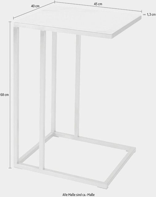 HomeTrends🏠 | Henke Möbel Beistelltisch, Weiß Aus Keramik Tischplatte Hochwertiger In