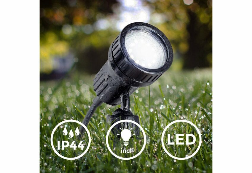 B.K.Licht LED Gartenstrahler, LED Erd-Spieß Gartenleuchte IP44 Wandspot Außen-Leuchte Lampe Terrasse 3W GU10-Lampen-Ideen für dein Zuhause von Home Trends