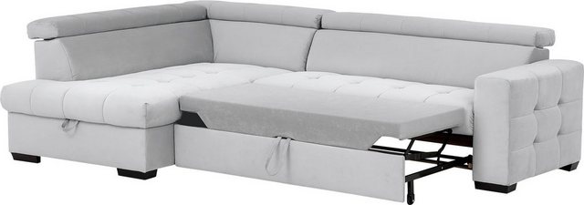 exxpo - sofa fashion Ecksofa, Steppung im Sitzbereich, Wahlweise mit Bettfunktion und Bettkasten, inklusive 3 verstellbaren Kopfstützen-Sofas-Inspirationen