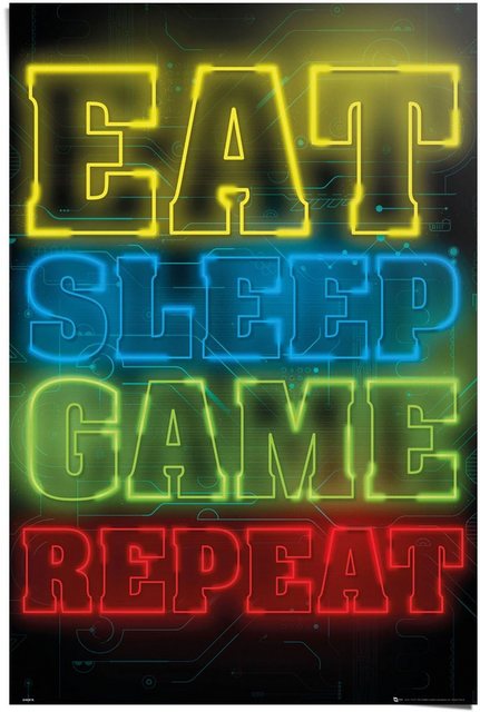 Reinders! Poster »Poster Zocken Eat sleep game repeat«, Spiele (1 Stück)-Bilder-Inspirationen