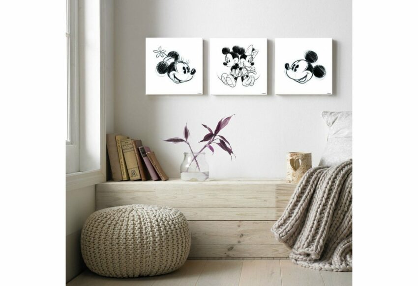 Disney Mehrteilige Bilder »Mickey & Minnie«, (Set, 3 Stück)-Bilder-Ideen für dein Zuhause von Home Trends
