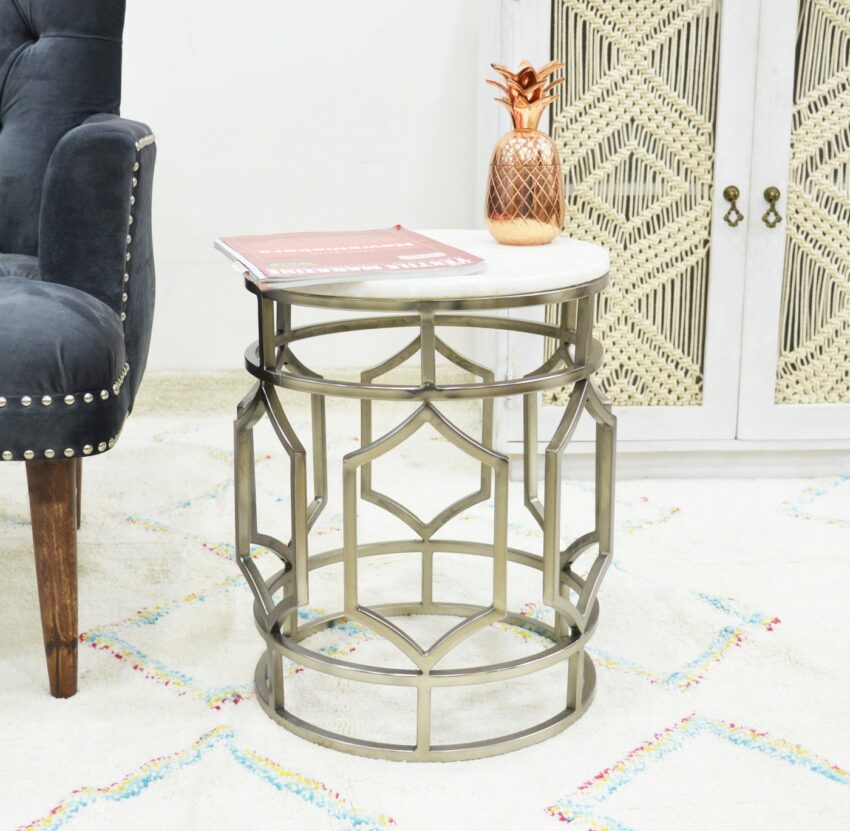 Leonique Beistelltisch »Calais«, mit Marmorplatte und goldfarbenem Metallgestell-Tische-Ideen für dein Zuhause von Home Trends