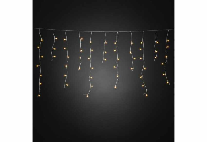 KONSTSMIDE LED-Lichtervorhang, 200-flammig, LED Eisregen Lichtervorhang, mit weißen Globes, 200 bernsteinfarbene Diode-Lampen-Ideen für dein Zuhause von Home Trends