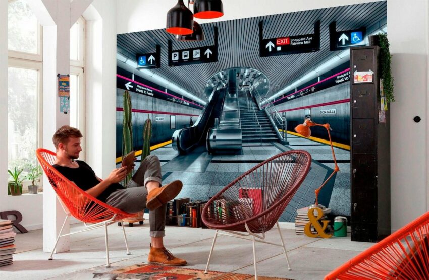 Komar Fototapete »Subway«, glatt, bedruckt, Stadt, Kunst, (Set), ausgezeichnet lichtbeständig-Tapeten-Ideen für dein Zuhause von Home Trends