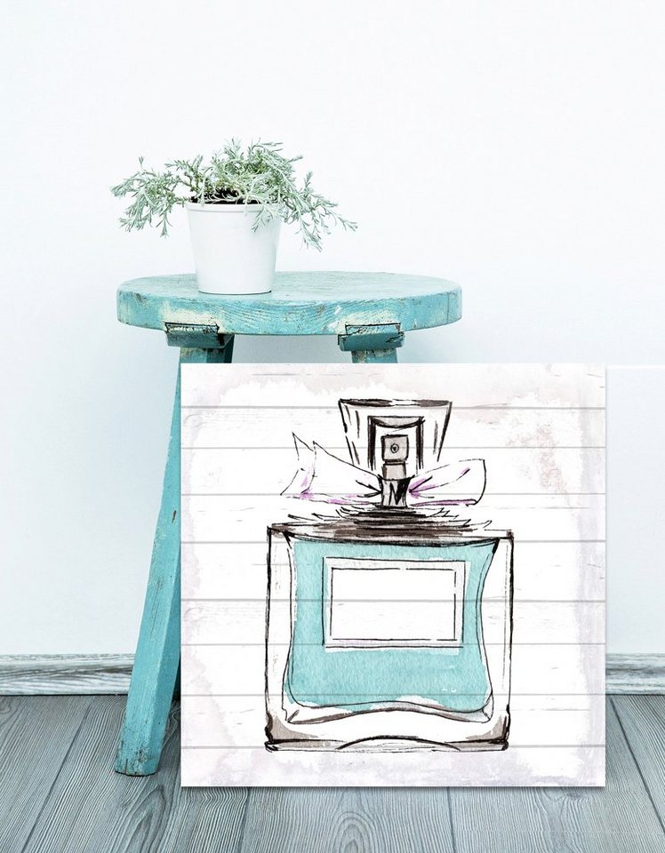 queence Holzbild »Blaues Parfum«, 40x40 cm-Bilder-Ideen für dein Zuhause von Home Trends