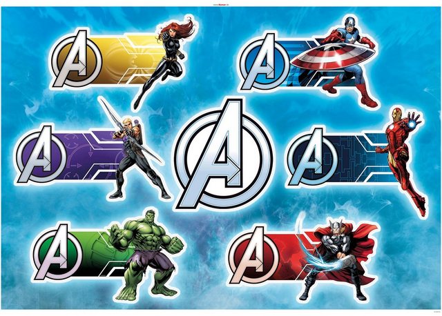 Komar Wandtattoo »Avengers Plates« (7 Stück), 100 x 70 cm-Wandtattoos-Inspirationen