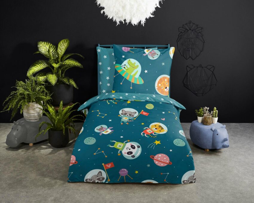 Kinderbettwäsche »Spacy«, good morning, mit niedlichen Astronauten-Bettwäsche-Ideen für dein Zuhause von Home Trends