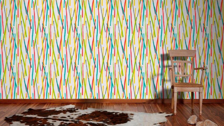 living walls Vliestapete »Pop Colors«, glatt, grafisch, gemustert, matt, (1 St), glatt-Tapeten-Ideen für dein Zuhause von Home Trends