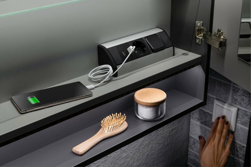 FACKELMANN Spiegelschrank »Luna« 2x USB, Schalter, Steckdose-Schränke-Ideen für dein Zuhause von Home Trends