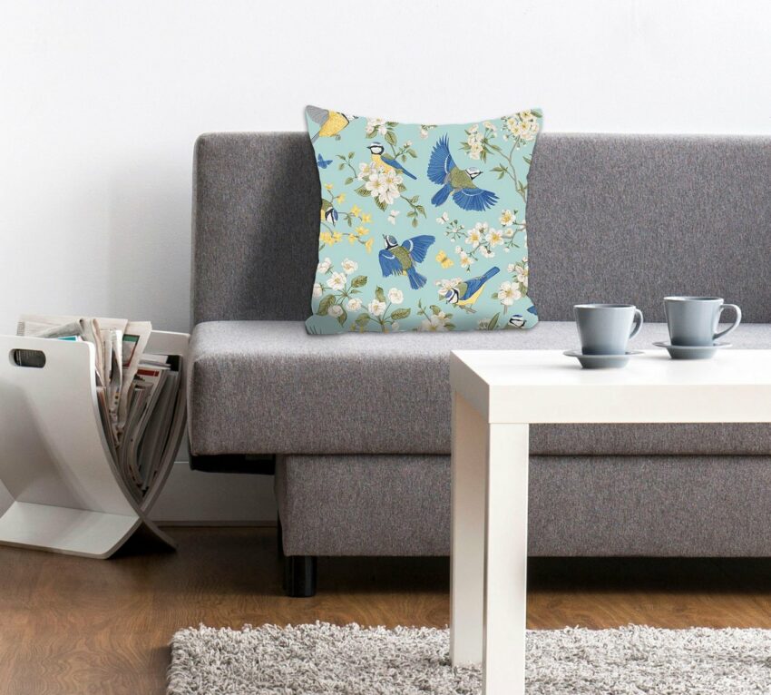 Kissenhülle »Astrid«, queence (1 Stück), mit blauen Kolibris-Kissen-Ideen für dein Zuhause von Home Trends