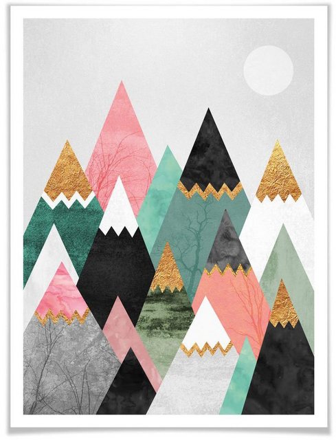 Wall-Art Poster »Bunte Berge«, Berge (1 Stück)-Bilder-Inspirationen