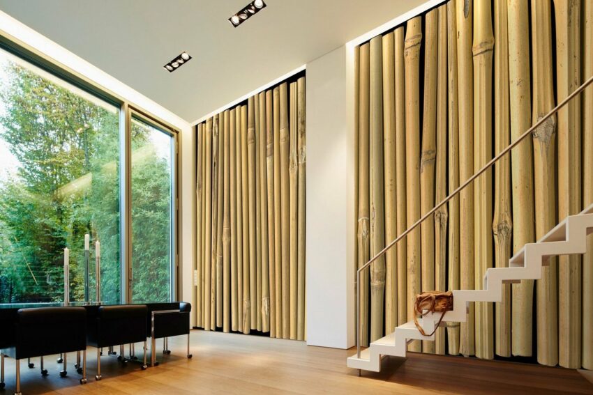 Architects Paper Fototapete »Bambus on Black«, (Set, 6 St), Holz Optik, Vlies, glatt-Tapeten-Ideen für dein Zuhause von Home Trends
