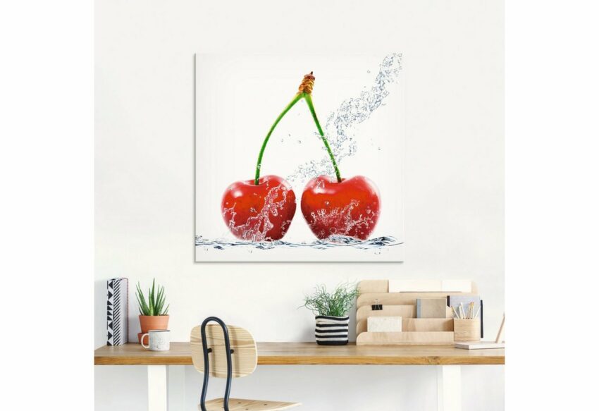 Artland Glasbild »Kirschen mit Spritzwasser«, Lebensmittel (1 Stück)-Bilder-Ideen für dein Zuhause von Home Trends
