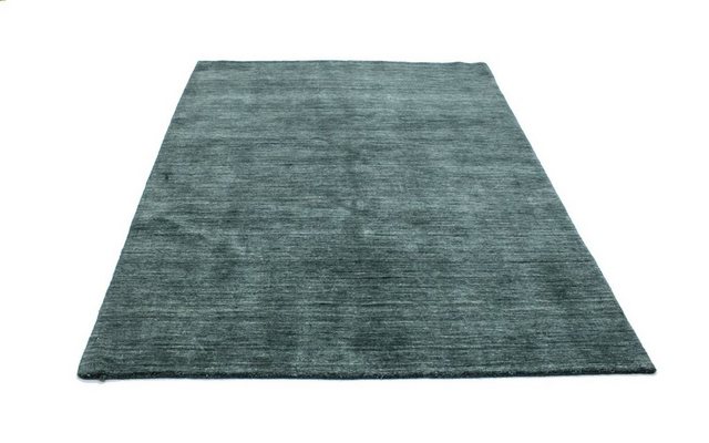 Wollteppich »Loribaft Teppich handgewebt grün«, morgenland, rechteckig, Höhe 15 mm, Kurzflor-Teppiche-Inspirationen