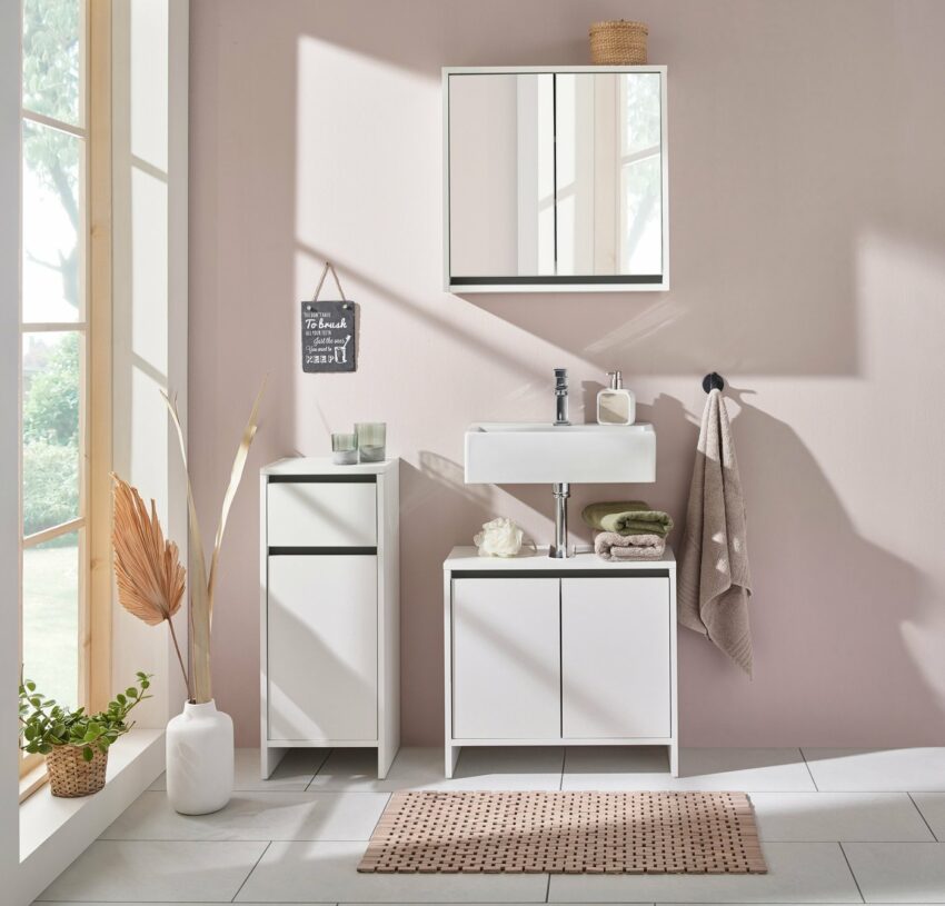 welltime Badezimmerspiegelschrank »Santorin« 2-türig, 60x60x20 cm, weiß-Schränke-Ideen für dein Zuhause von Home Trends