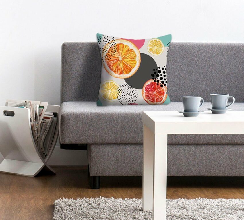 Kissenhülle »Julia«, queence (1 Stück), mit Orangen und Zitronen-Kissen-Ideen für dein Zuhause von Home Trends