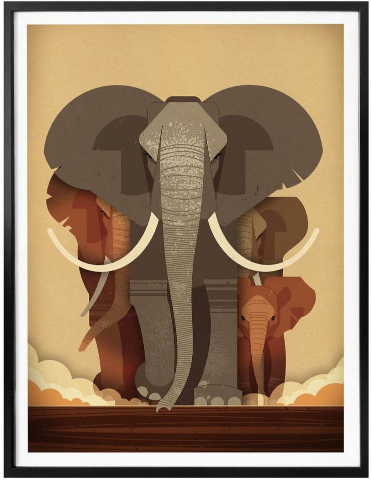 Wall-Art Poster »Elephants«, Elefanten (1 Stück), Poster, Wandbild, Bild, Wandposter-Bilder-Ideen für dein Zuhause von Home Trends