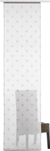 Schiebegardine »Stars Allover«, ELBERSDRUCKE, Klettband (1 Stück), Schiebevorhang mit Klettband Stars Allover 00 weiß 245x60 cm transparent-Gardinen-Inspirationen