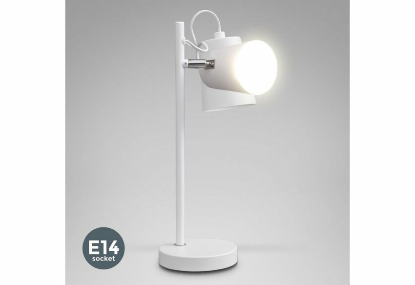 B.K.Licht LED Tischleuchte, LED Tischlampe Weiß Leselampe Schreibtisch-Lampe Schwenkbar E14-Lampen-Ideen für dein Zuhause von Home Trends