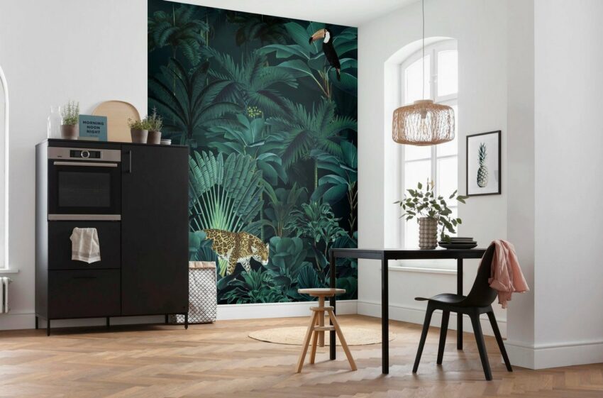Komar Fototapete »Jungle Night«, glatt, bedruckt, floral, natürlich-Tapeten-Ideen für dein Zuhause von Home Trends