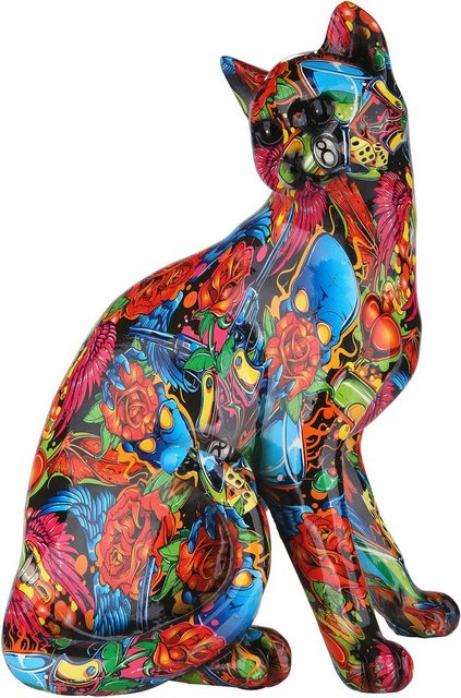 GILDE Dekofigur »Figur Pop Art Katze« (1 Stück), Dekoobjekt, Tierfigur, Höhe 29 cm, Wohnzimmer-Figuren-Inspirationen