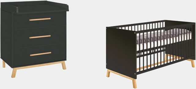 Schardt Babymöbel-Set »Sienna Black«, (Spar-Set, 2-St), mit Kinderbett und Wickelkommode, Made in Germany-Babymöbel-Sets-Inspirationen