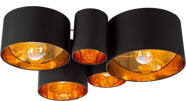 Nino Leuchten Deckenleuchte »SINA«, schwarz/goldfarbene Schirme-Lampen-Inspirationen