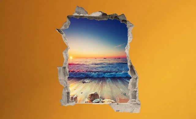 Conni Oberkircher´s Wandsticker »3 D Sticker Beton Sleepy Beach - Ruhe am Strand«, Meer, Sonnenuntergang, Urlaub-Wandtattoos-Inspirationen