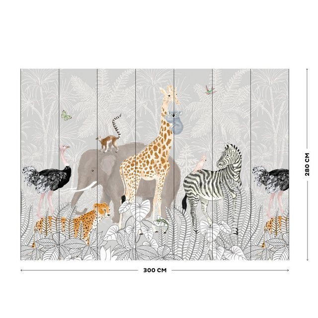Art for the home Fototapete »Dschungel«, animal print, (1 St), Mehrfarbig - 280cmx300cm-Tapeten-Inspirationen