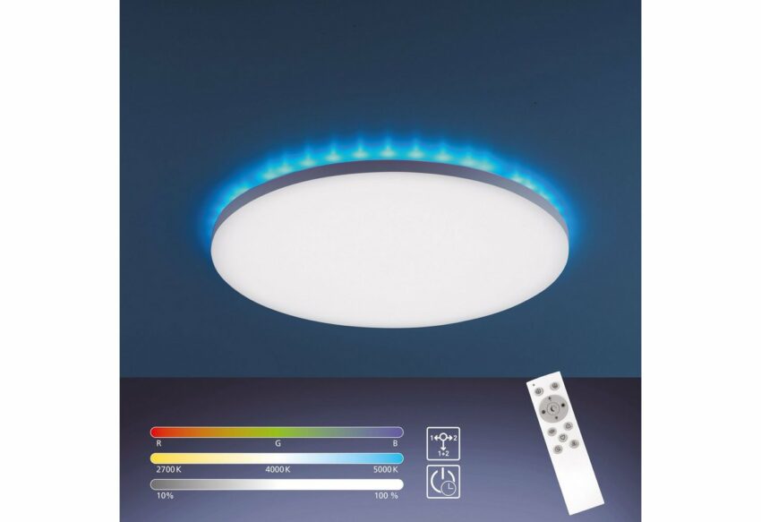 my home LED Deckenleuchte »Floki«, Rahmenlose Deckenlampe weiß Ø 42 cm, Deckenpanel mit Farbtemperatursteuerung CCT und RGB Backlight, dimmbar, Memory-Funktion-Lampen-Ideen für dein Zuhause von Home Trends