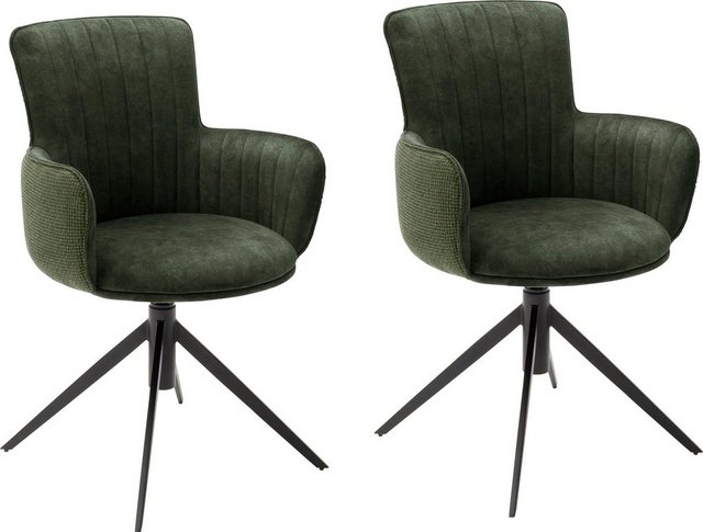 MCA furniture Esszimmerstuhl »Denia« (Set, 2 Stück), 2-er Set mit Stoffbezug im Materialmix, Stuhl 360°drehbar mit Nivellierung, belastbar bis 120 kg-Stühle-Inspirationen