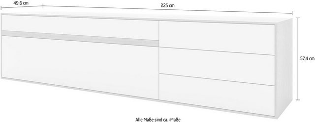 GWINNER Lowboard »CALEA«, mit Akzentstreifen, wahlweise mit IR-Repeater, Breite 225 cm-Lowboards-Inspirationen