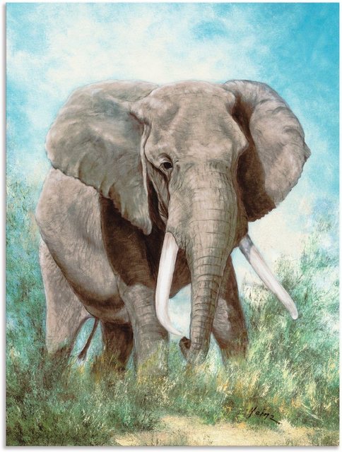Artland Wandbild »Elefant«, Wildtiere (1 Stück), in vielen Größen & Produktarten - Alubild / Outdoorbild für den Außenbereich, Leinwandbild, Poster, Wandaufkleber / Wandtattoo auch für Badezimmer geeignet-Bilder-Inspirationen