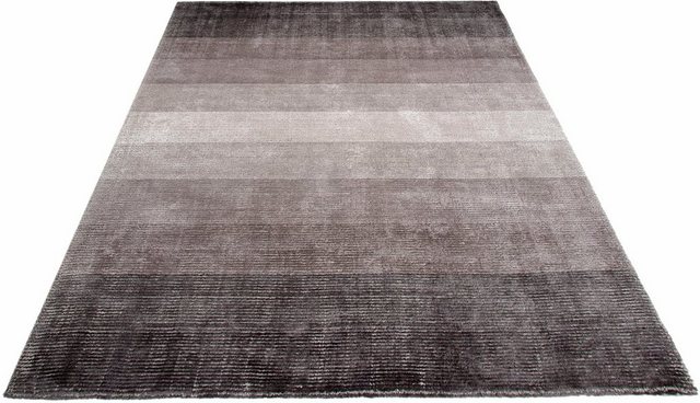 Teppich »Nebraska«, Timbers, rechteckig, Höhe 13 mm, Design mit Streifen und Farbverlauf, mit dezentem Glanz, Viskose, Wohnzimmer-Teppiche-Inspirationen