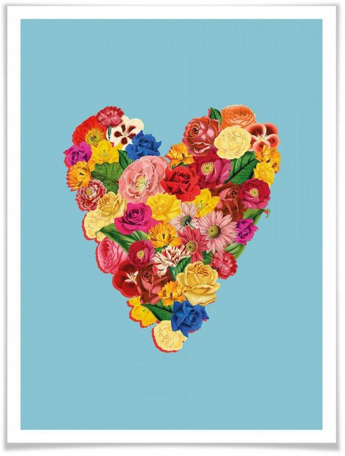 Wall-Art Poster »Blumen Herz«, Herz (1 Stück)-Bilder-Inspirationen