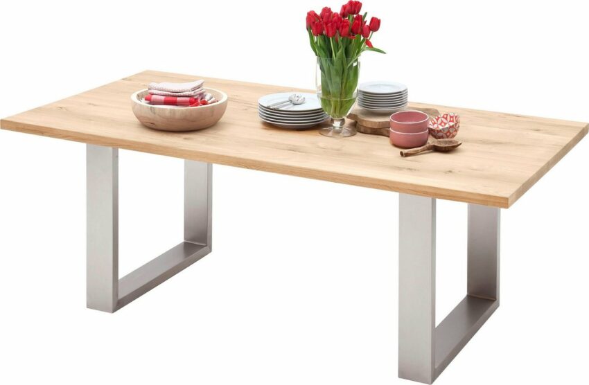 MCA furniture Esstisch »Greta«, Esstisch Massivholz mit Baumkante oder grader Kante-Tische-Ideen für dein Zuhause von Home Trends
