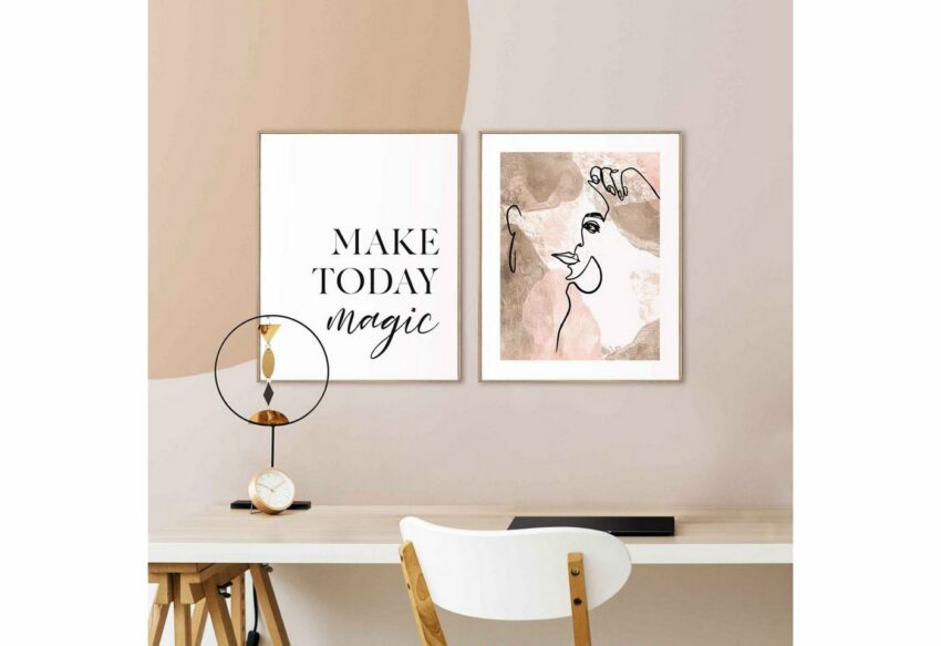 Reinders! Wandbild »Magische Linien Frau - Abstrakt - Zitat - Positivität«, (2 Stück)-Bilder-Ideen für dein Zuhause von Home Trends