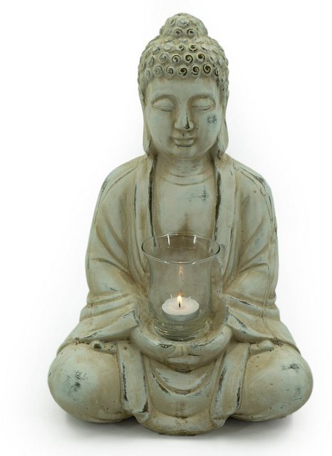 NOOR LIVING Teelichthalter »Buddha« (1 Stück), mit Teelichtglas, Höhe 40 cm-Kerzenhalter-Inspirationen