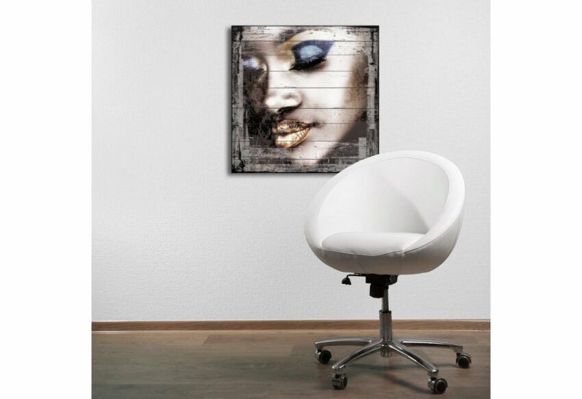 queence Holzbild »Metallisches Gesicht«, 40x40 cm-Bilder-Ideen für dein Zuhause von Home Trends