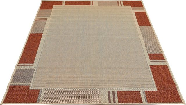 Teppich »New Orleans 2«, Andiamo, rechteckig, Höhe 5 mm, Flachgewebe, mit Bordüre, In- und Outdoor geeignet, Wohnzimmer-Teppiche-Inspirationen
