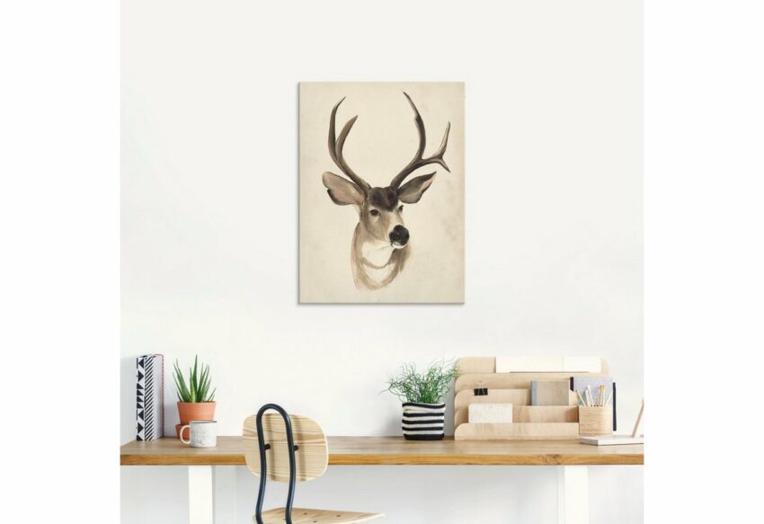 Artland Glasbild »Wasserfarben Tierlehre II«, Wildtiere (1 Stück)-Bilder-Ideen für dein Zuhause von Home Trends