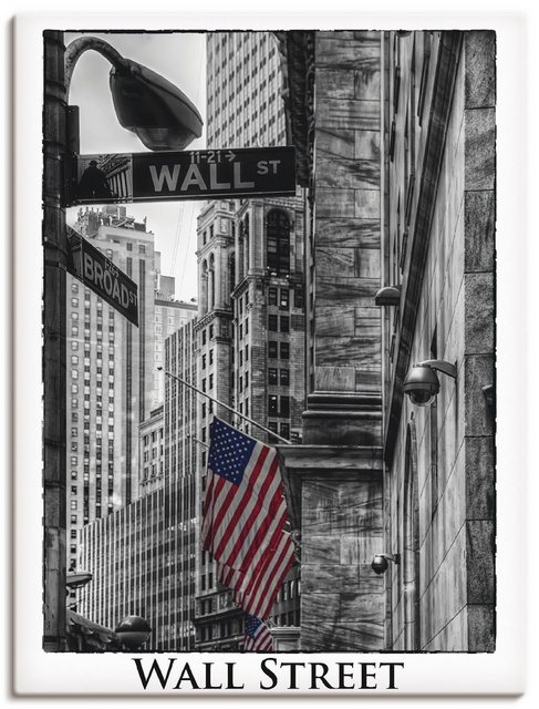 Artland Wandbild »New York Wall Street«, Amerika (1 Stück), in vielen Größen & Produktarten -Leinwandbild, Poster, Wandaufkleber / Wandtattoo auch für Badezimmer geeignet-Bilder-Inspirationen