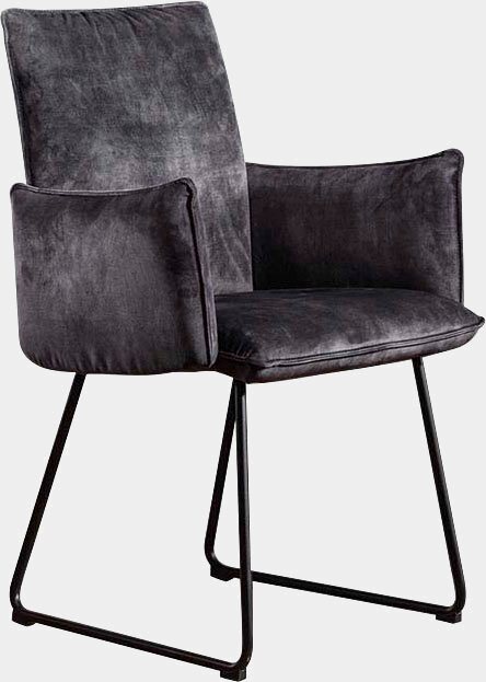 K+W Komfort & Wohnen Kufenstuhl »Deseo II«, Armlehnenstuhl mit Rundrohrkufe in Metall schwarz Struktur-Stühle-Inspirationen