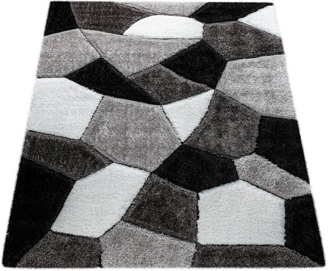 Hochflor-Teppich »Teneriffa 641«, Paco Home, rechteckig, Höhe 40 mm, 3D-Design, modernes abstraktes Motiv, ideal im Wohnzimmer & Schlafzimmer-Teppiche-Inspirationen