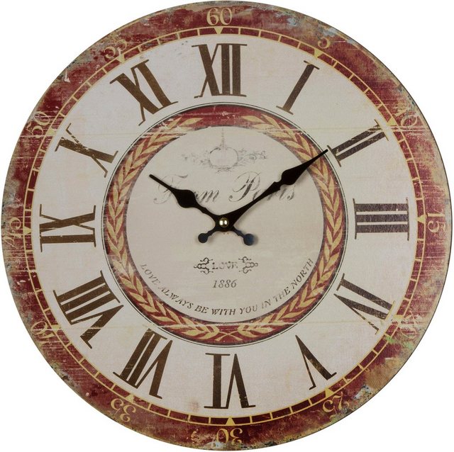 Myflair Möbel & Accessoires Wanduhr »Love, grau« (rund, Ø 33,8 cm, römische Ziffern, dekorativ in Küche & Wohnzimmer)-Uhren-Inspirationen