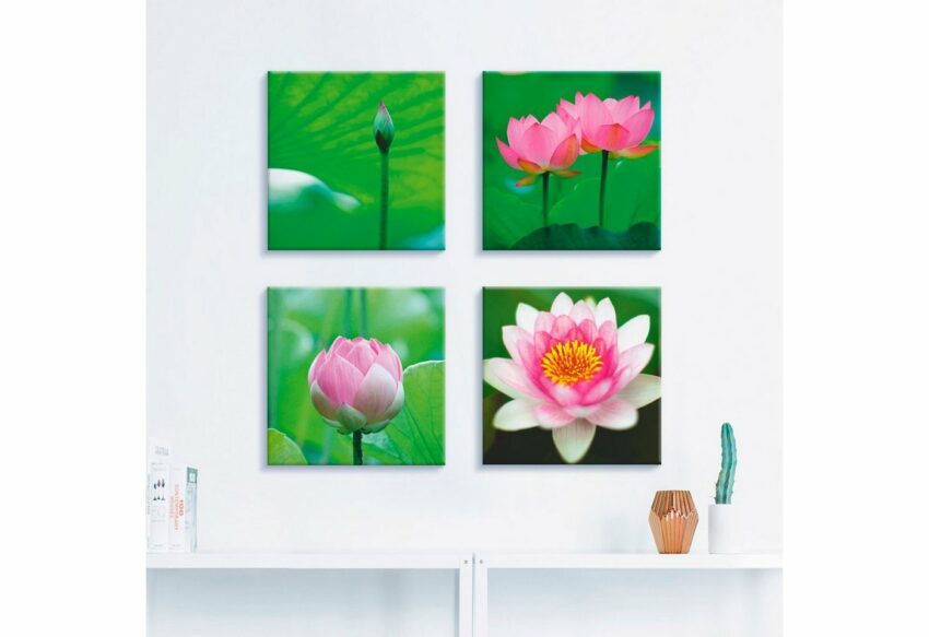 Artland Leinwandbild »Lotusblumen Motive«, Blumen (4 Stück)-Bilder-Ideen für dein Zuhause von Home Trends