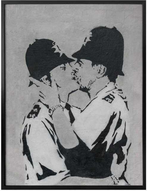 Wall-Art Poster »Graffiti Bilder Kissing Policemen«, Menschen (1 Stück), Poster, Wandbild, Bild, Wandposter-Bilder-Inspirationen