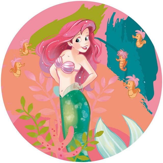 Komar Fototapete »Ariel Happy Coral«, glatt, bedruckt, Comic, Retro, mehrfarbig, BxH: 128x128 cm, selbstklebend-Tapeten-Inspirationen