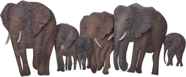 HOFMANN LIVING AND MORE Wanddekoobjekt »Elefantenfamilie«, Wanddeko, aus Metall-Wandobjekte-Inspirationen